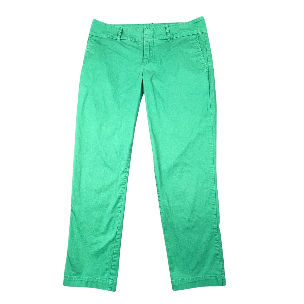 KUT from the Kloth Crop Trouser Pants Womens 4‎ Kelly Green Chino Stretch Cotton
